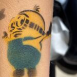 Custom Minion airbrush tattoo. Air and Ink Winnipeg