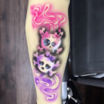 Cute Skulls Airbrush Tattoo by Air and Ink Airbrush tattoos and face paint in Winnipeg Manitoba and Northwestern Ontario