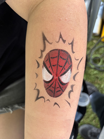 Spidey - Air and Ink Airbrush Tattoos in Winnipeg, Manitoba and NW Ontario